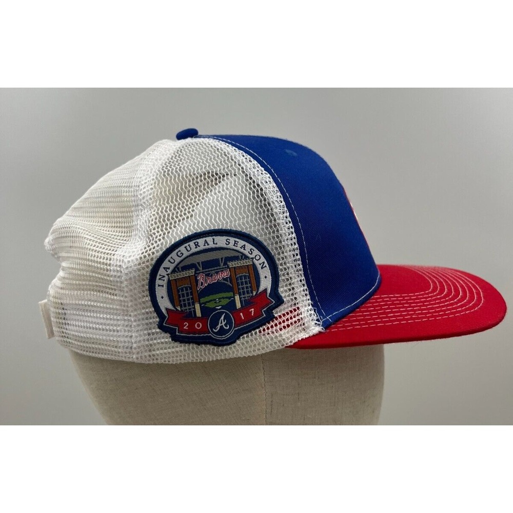 Atlanta Braves Trucker Hat 2017 Inaugural Season SunTrust Park NAPA Blue Red - Picture 4 of 5